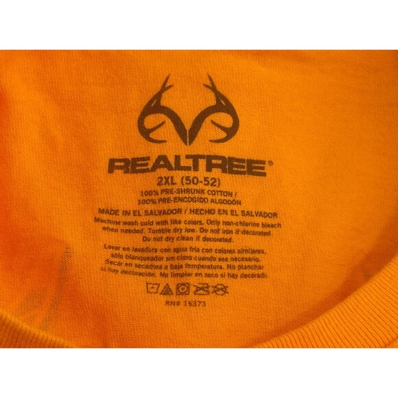 REALTREE Short Sleeve Orange Outdoor T-Shirt 2XL - Picture 4 of 5